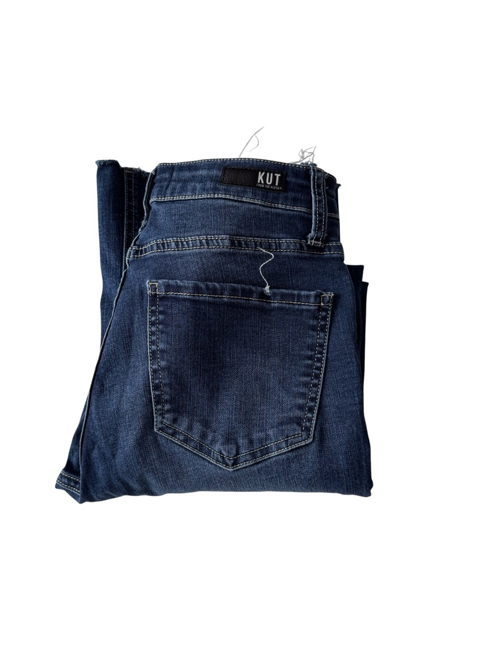 KUT From The Kloth Distressed Mid Rise Stretch Flare Jeans Dark Wash Size 0